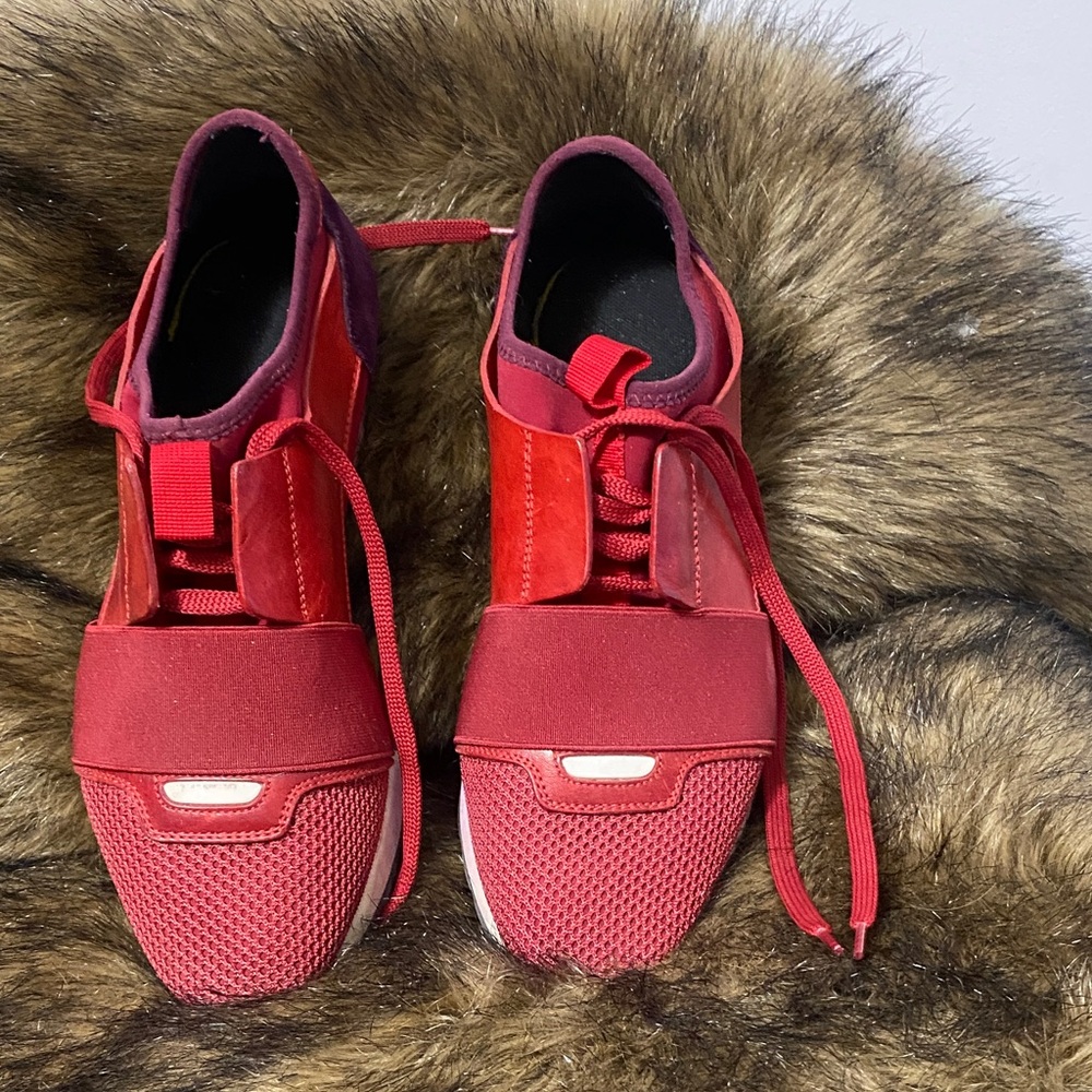Valenciaga red athletic sneakers